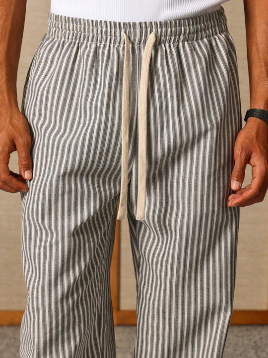 Gestreifte Loungehose Herren Dehnbund Locker Sport