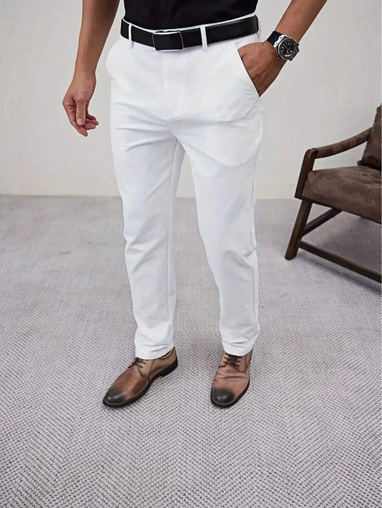 Elegante Businesshose Herren Hoher Bund Knitterarm
