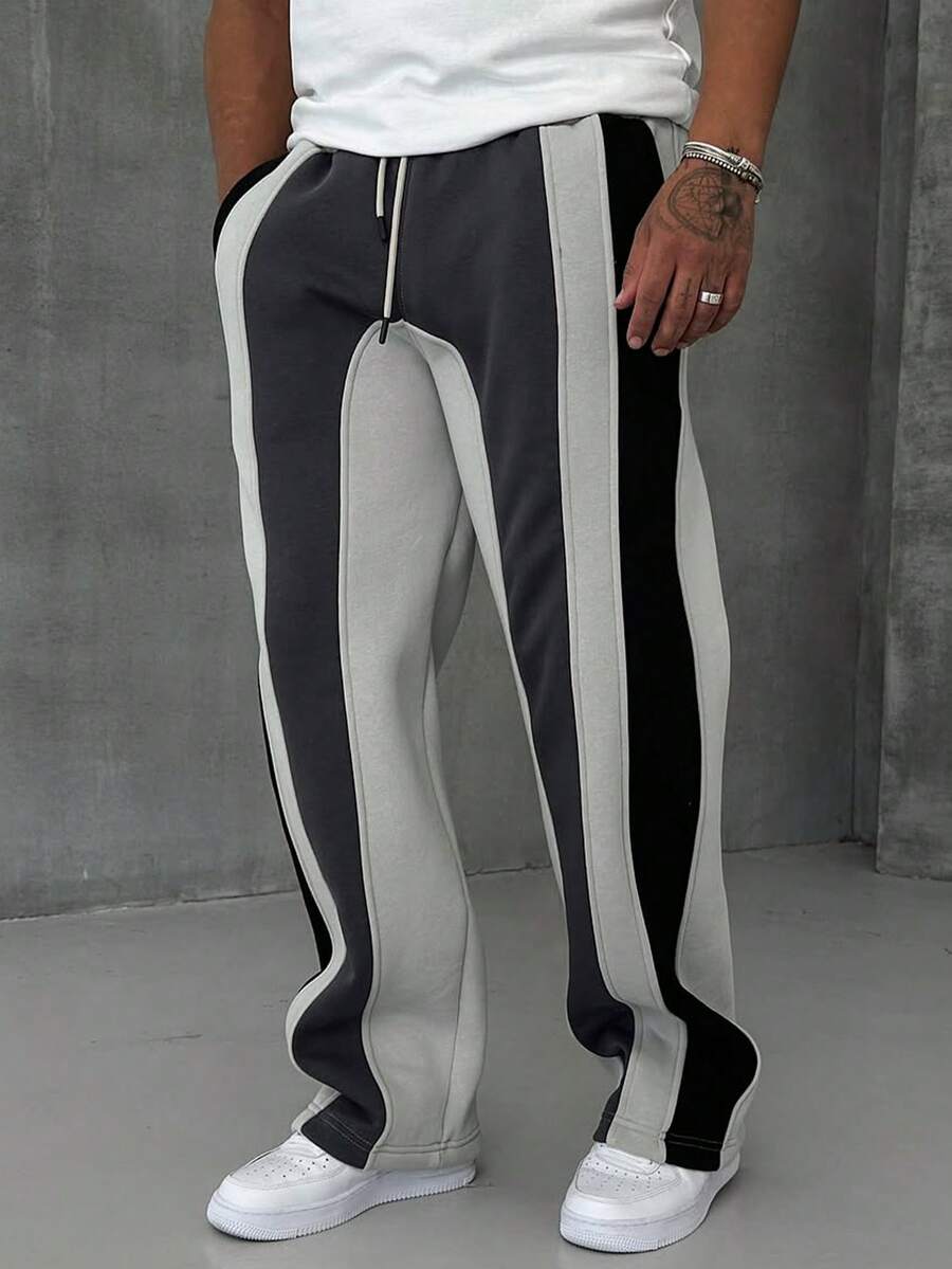 Patchwork Jogginghose Herren Kordelzug Locker Sport
