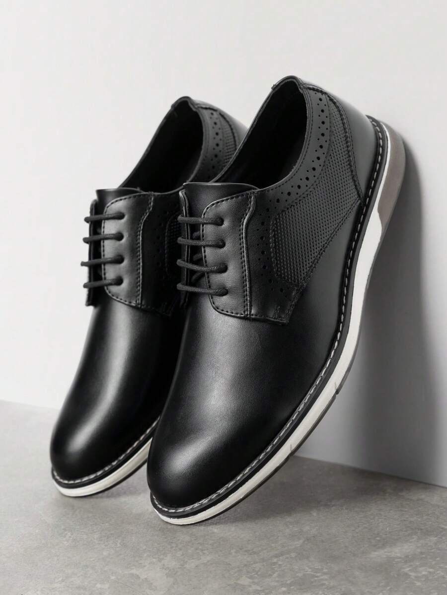 Klassische Derby Anzugschuhe Herren Kunstleder Business