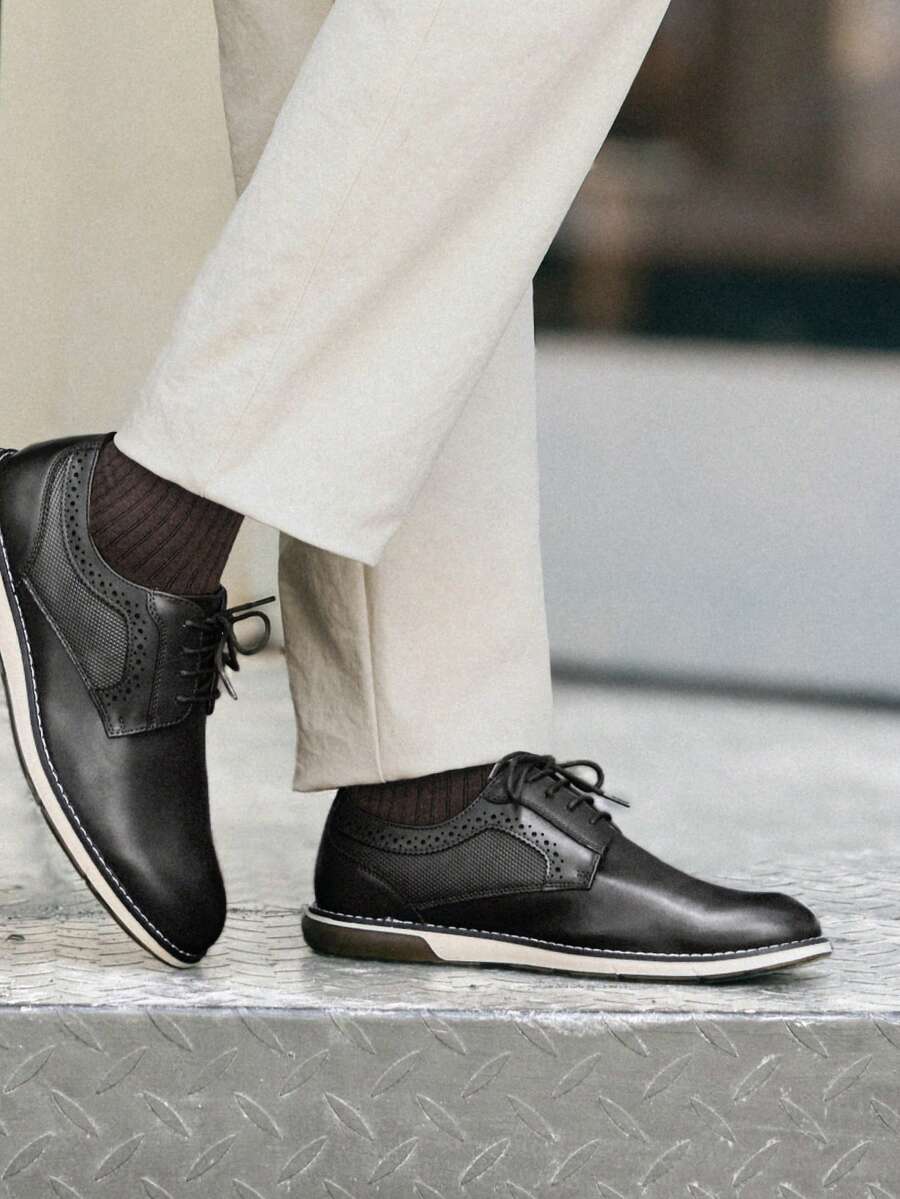 Klassische Derby Anzugschuhe Herren Kunstleder Business