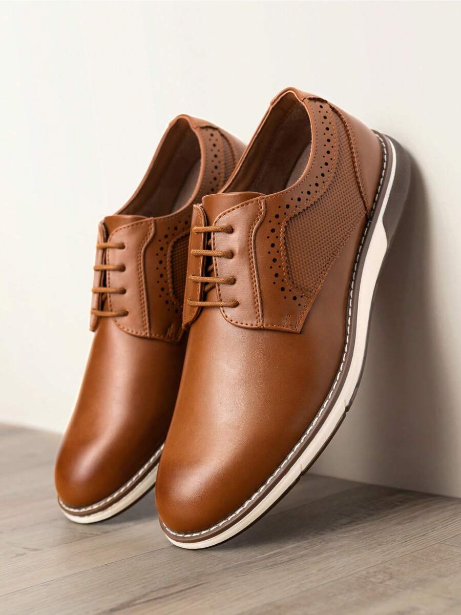 Klassische Derby Anzugschuhe Herren Kunstleder Business