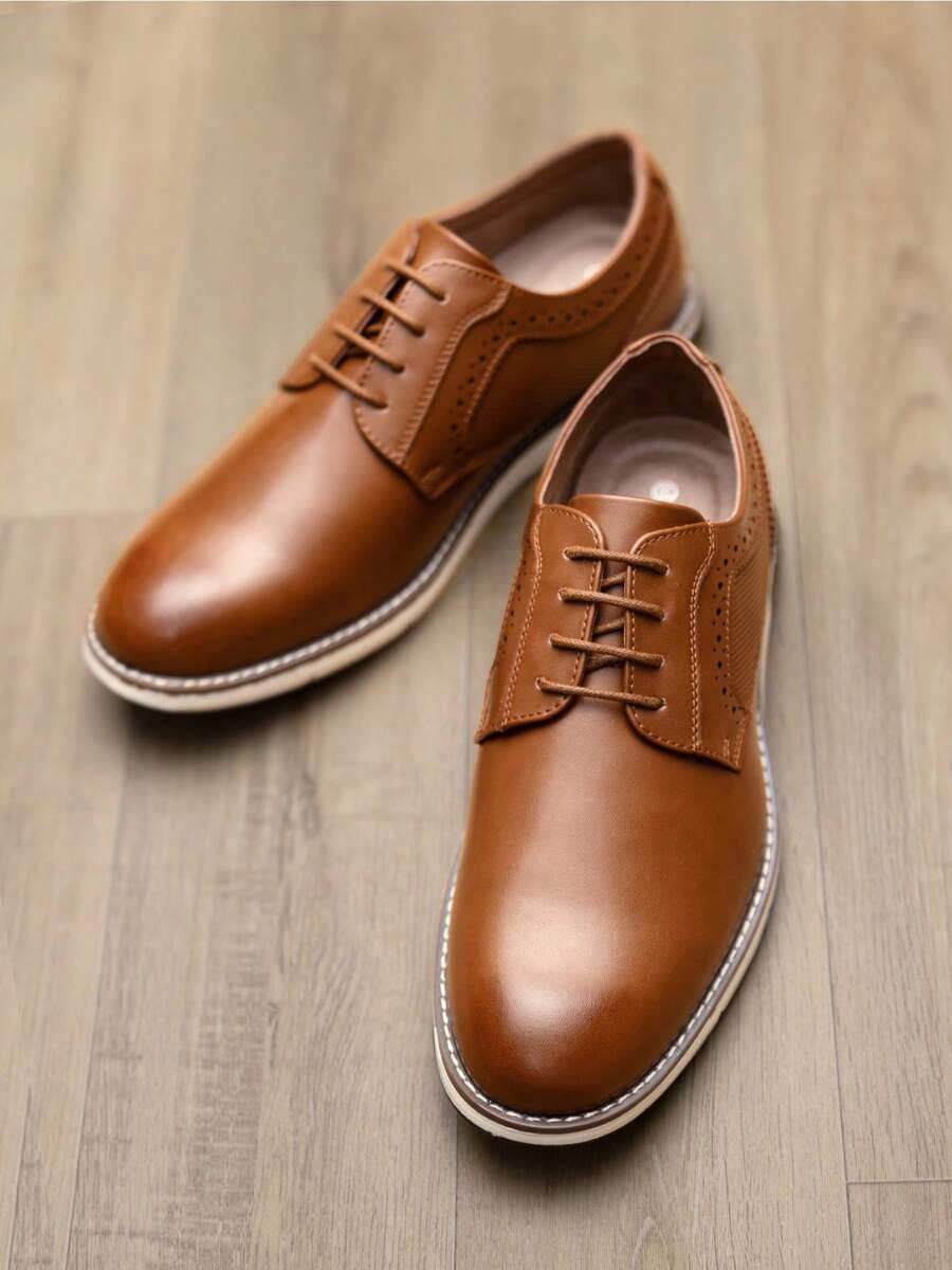 Klassische Derby Anzugschuhe Herren Kunstleder Business