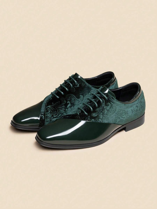 Samt Oxford Anzugschuhe Herren Bestickt Festlich Abend