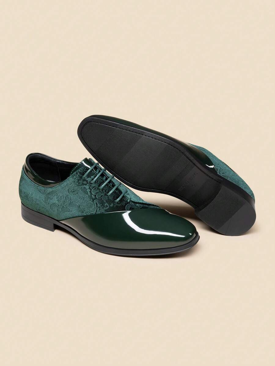 Samt Oxford Anzugschuhe Herren Bestickt Festlich Abend