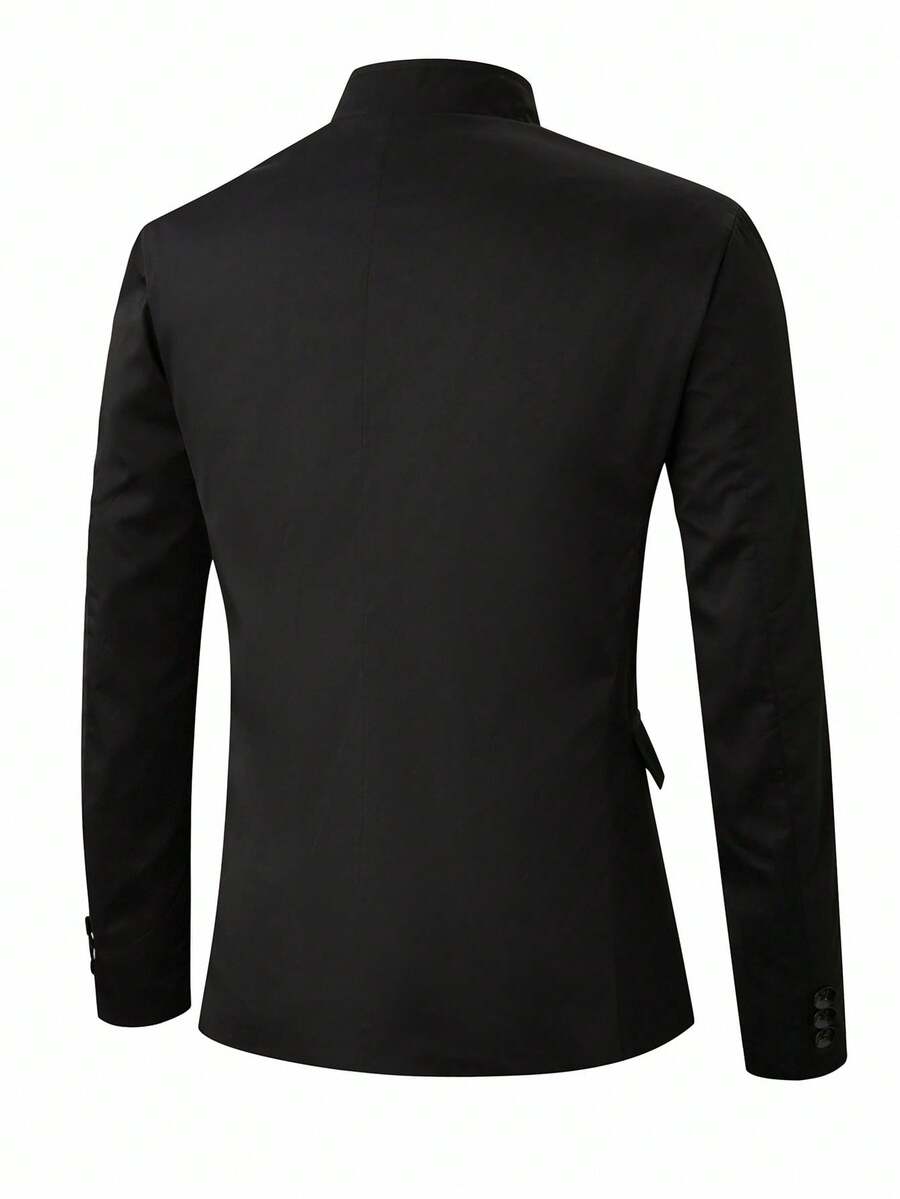 Minimalistischer Blazer Herren Stehkragen Gefüttert