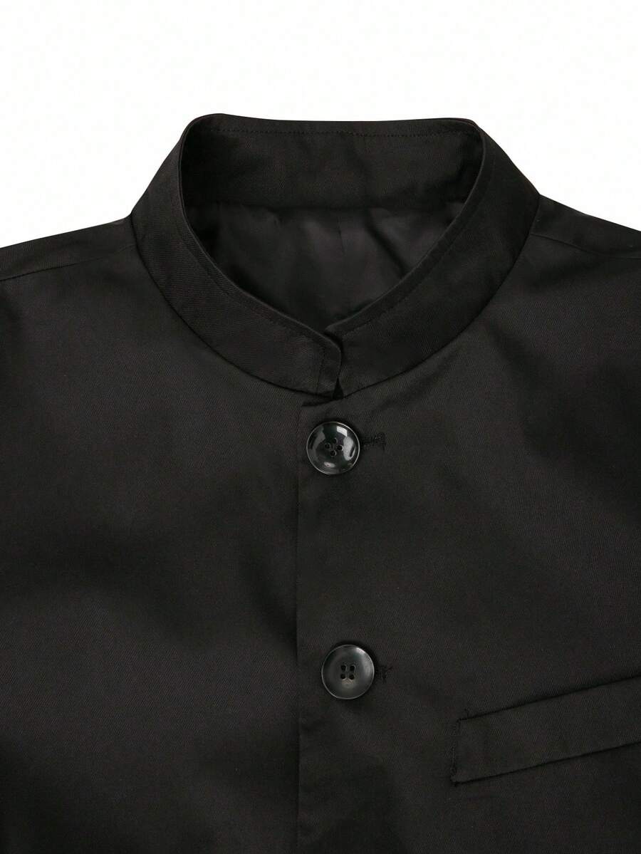 Minimalistischer Blazer Herren Stehkragen Gefüttert
