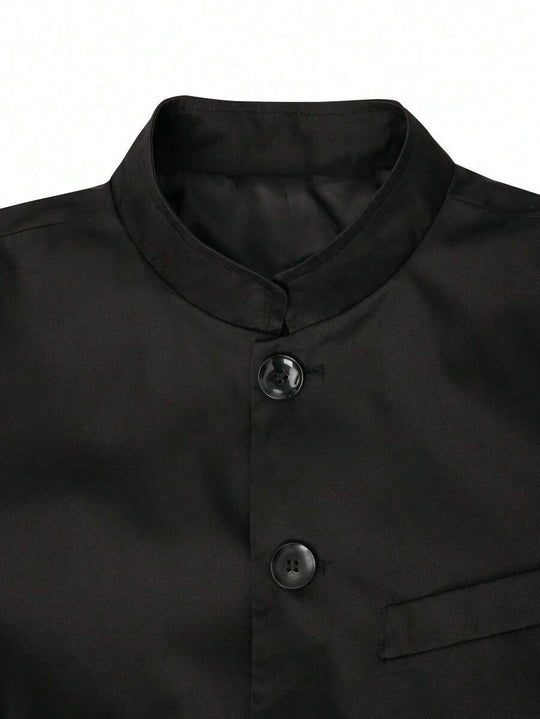 Minimalistischer Blazer Herren Stehkragen Gefüttert