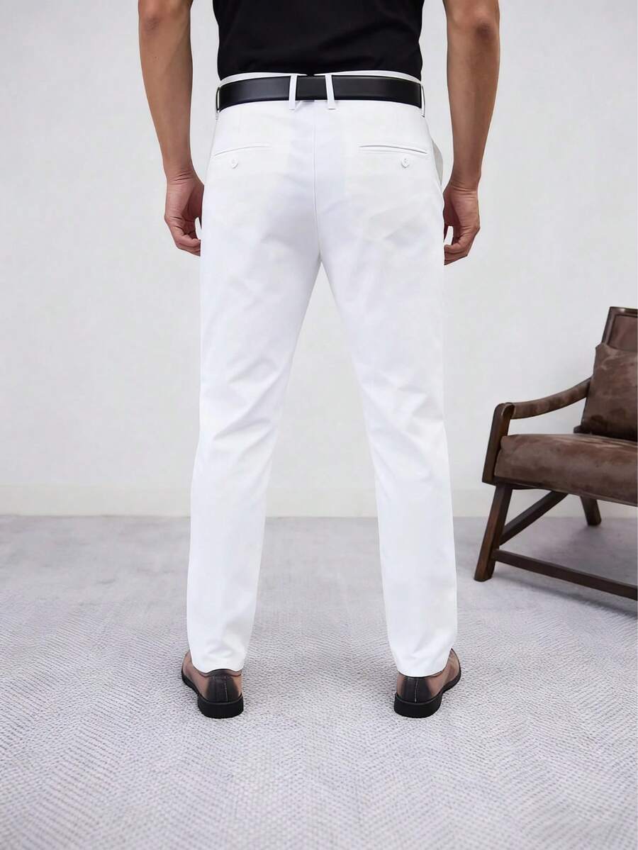 Elegante Businesshose Herren Hoher Bund Knitterarm