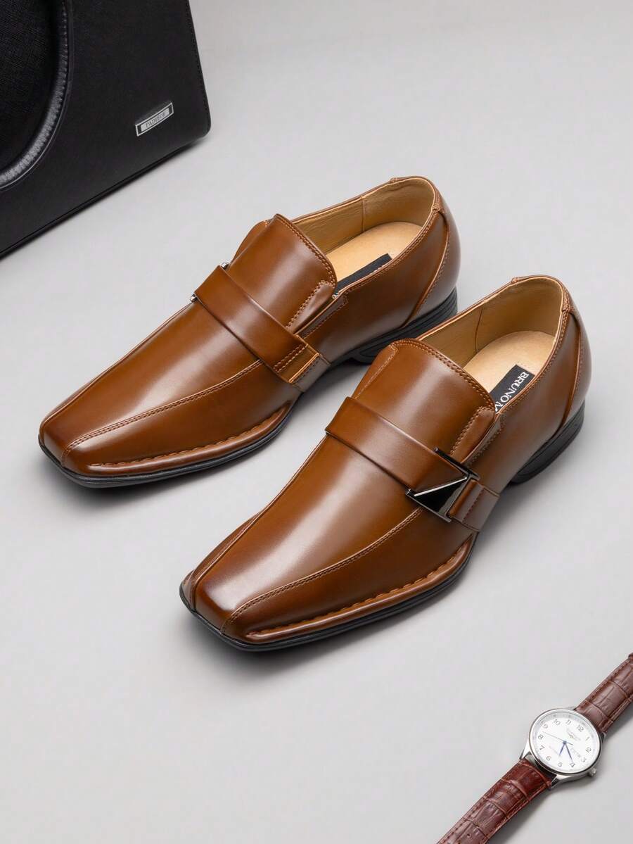 Gefütterte Loafer Herren Mokassin Kunstleder Elegant