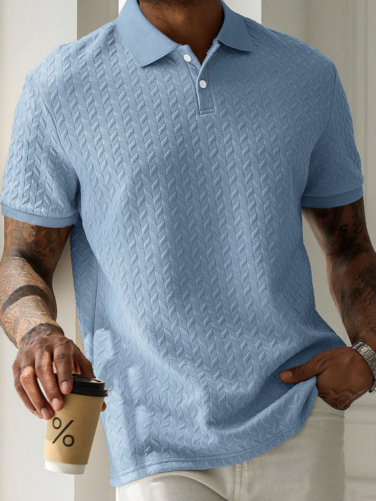 HUEFORM Men's Solid Color Casual Versatile Commuting Short Sleeve Polo Shirt