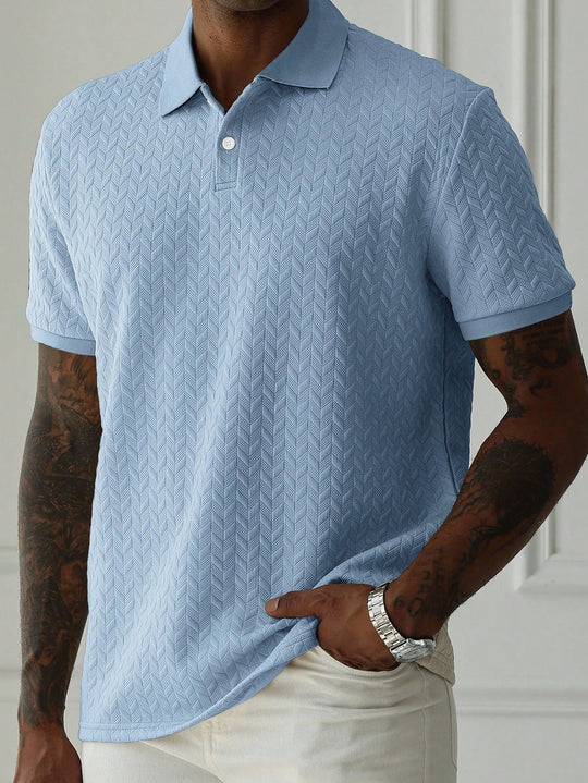 HUEFORM Men's Solid Color Casual Versatile Commuting Short Sleeve Polo Shirt