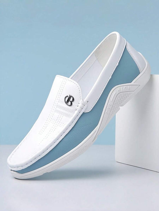 Zweifarbige Slip-On Loafer Herren Kunstleder Fahrschuhe