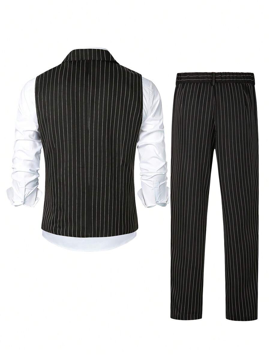 Gestreifter Anzug Herren Zweiteiler Weste und Hose