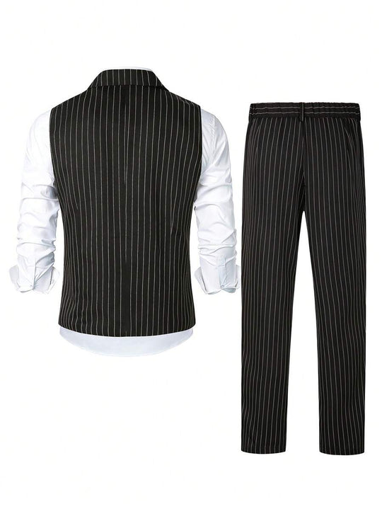Gestreifter Anzug Herren Zweiteiler Weste und Hose