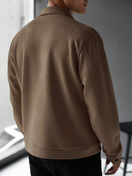 Schlichte Zip Jacke Herren Kragen Übergangsjacke