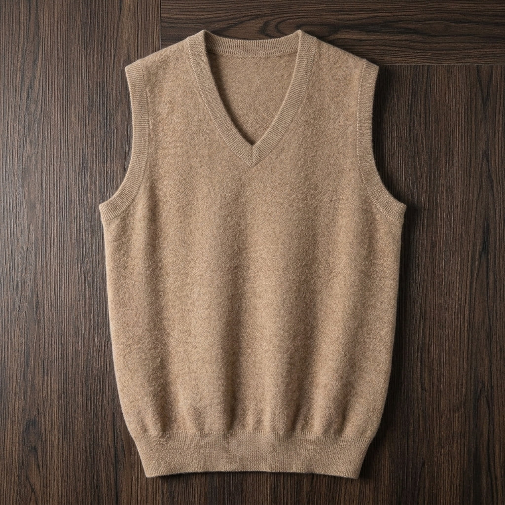 Kaschmir Weste Herren Strickweste Elegant Tailliert