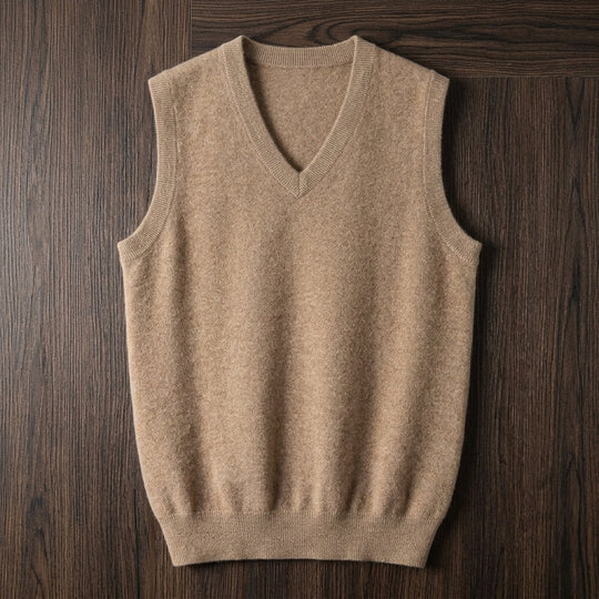 Kaschmir Weste Herren Strickweste Elegant Tailliert
