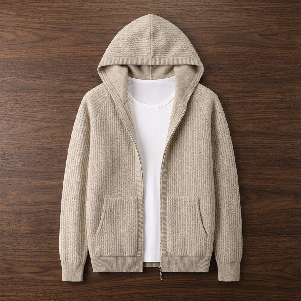 Merino Kapuzenpullover Herren Hoodie Strick Warm Casual