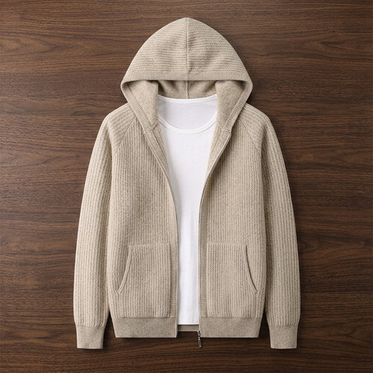 Merino Kapuzenpullover Herren Hoodie Strick Warm Casual