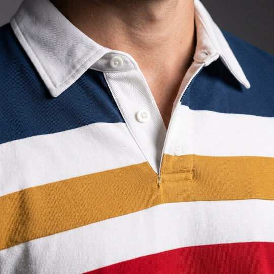Klassisches Rugby Shirt Herren Baumwolle Langarm Casual