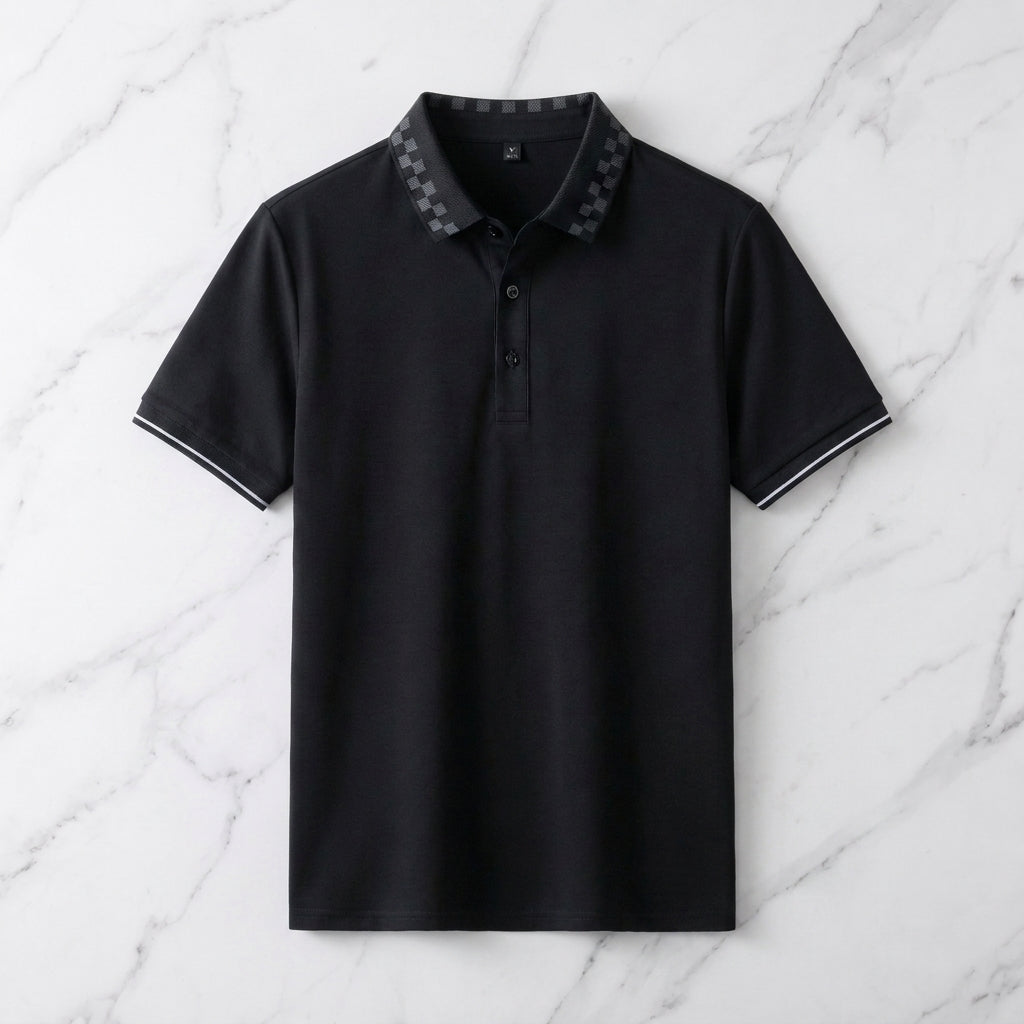 Pique Poloshirt Herren Kurzarm Smart Casual Polo Shirt