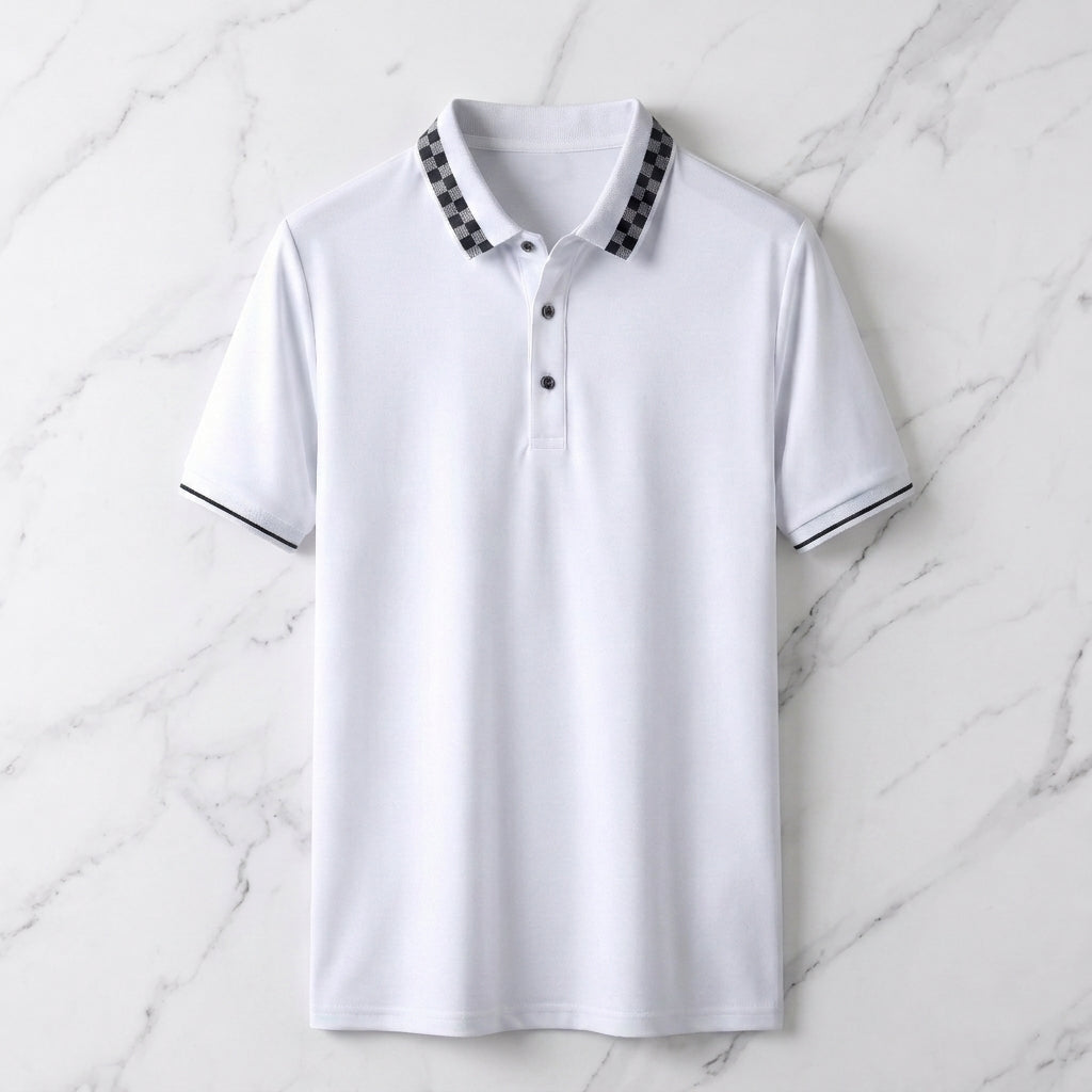 Pique Poloshirt Herren Kurzarm Smart Casual Polo Shirt