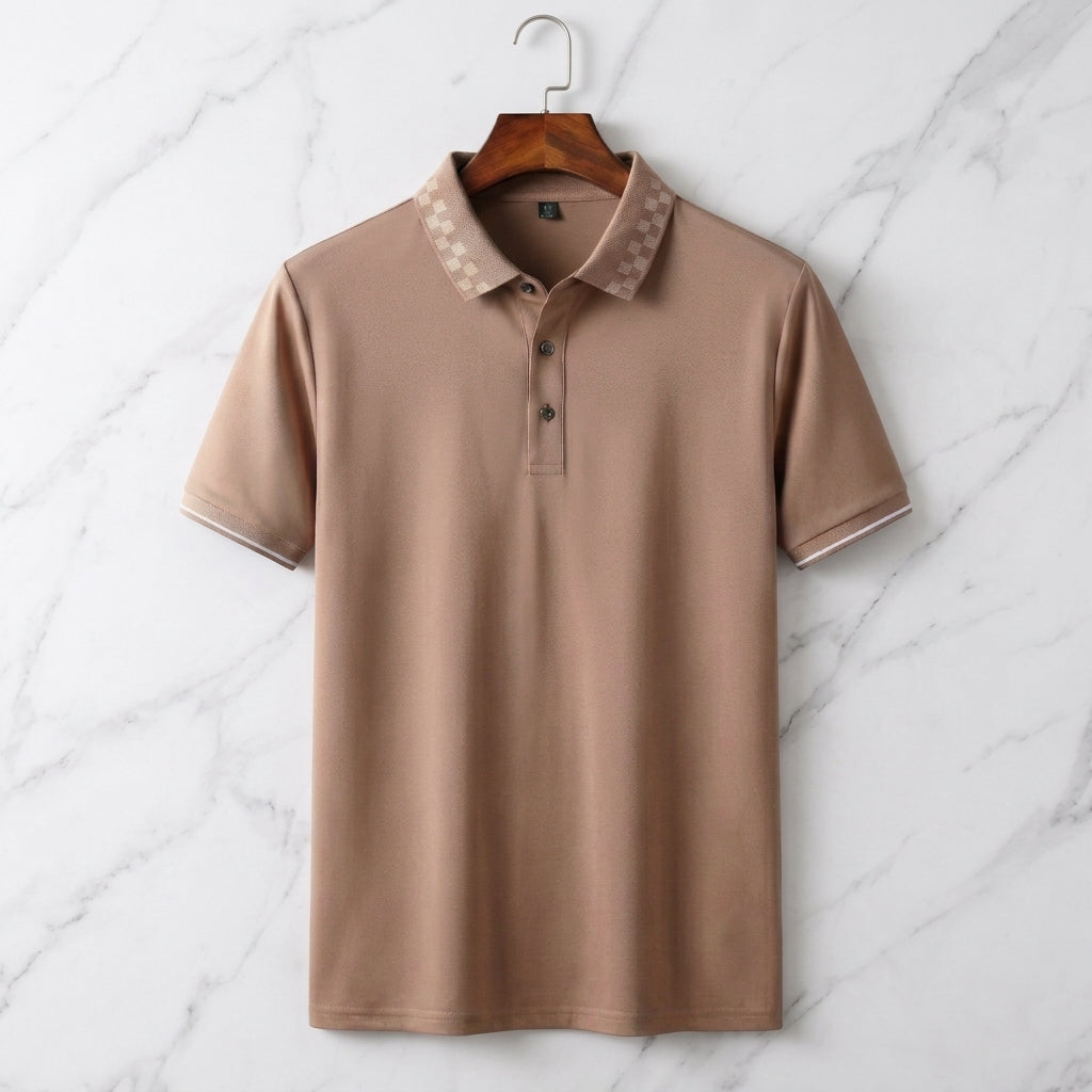 Pique Poloshirt Herren Kurzarm Smart Casual Polo Shirt
