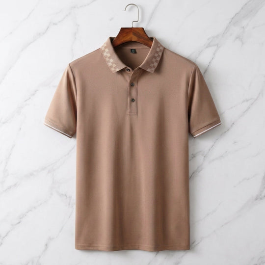Pique Poloshirt Herren Kurzarm Smart Casual Polo Shirt