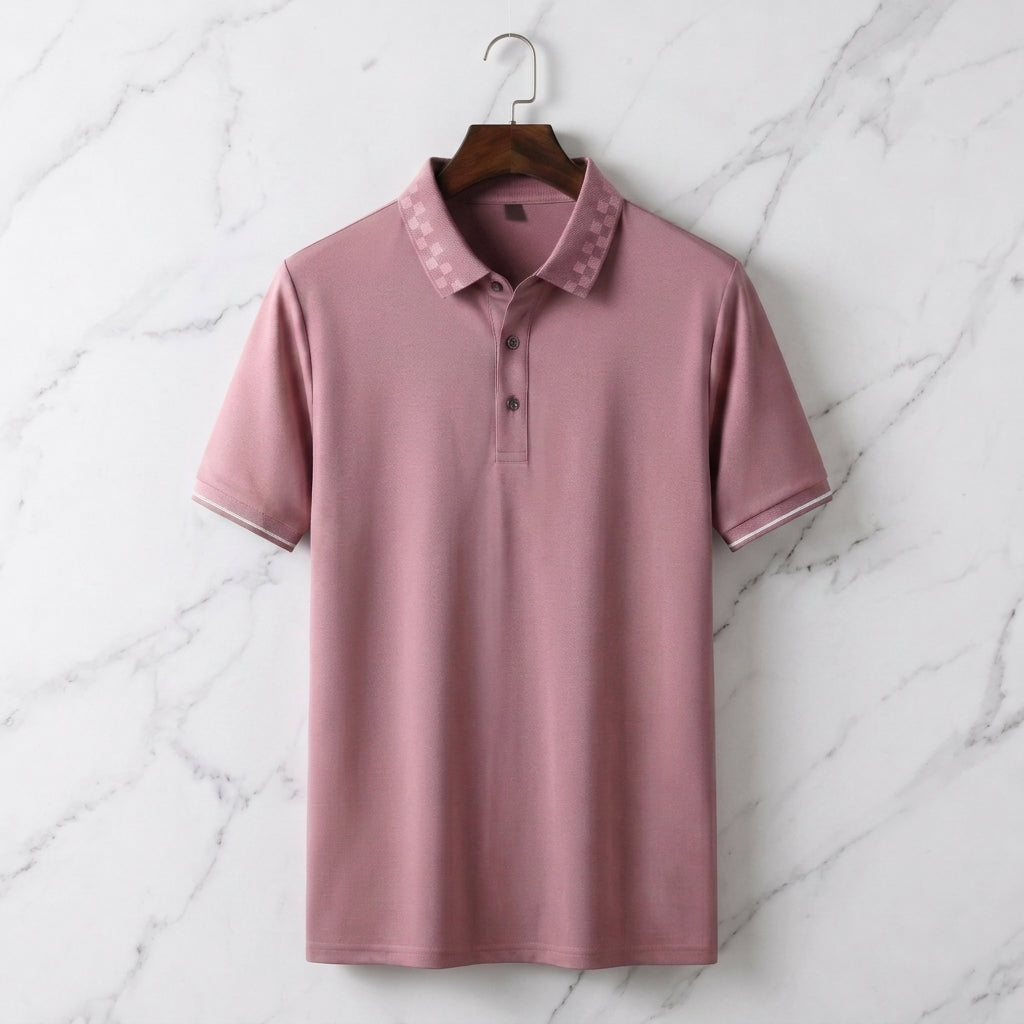 Pique Poloshirt Herren Kurzarm Smart Casual Polo Shirt