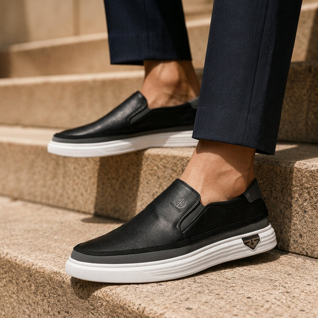 Italienische Leder Slip-Ons Herren Elegant Smart Casual