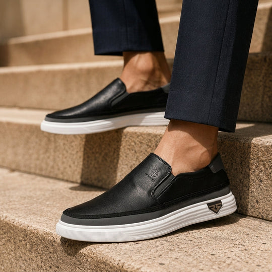 Italienische Leder Slip-Ons Herren Elegant Smart Casual