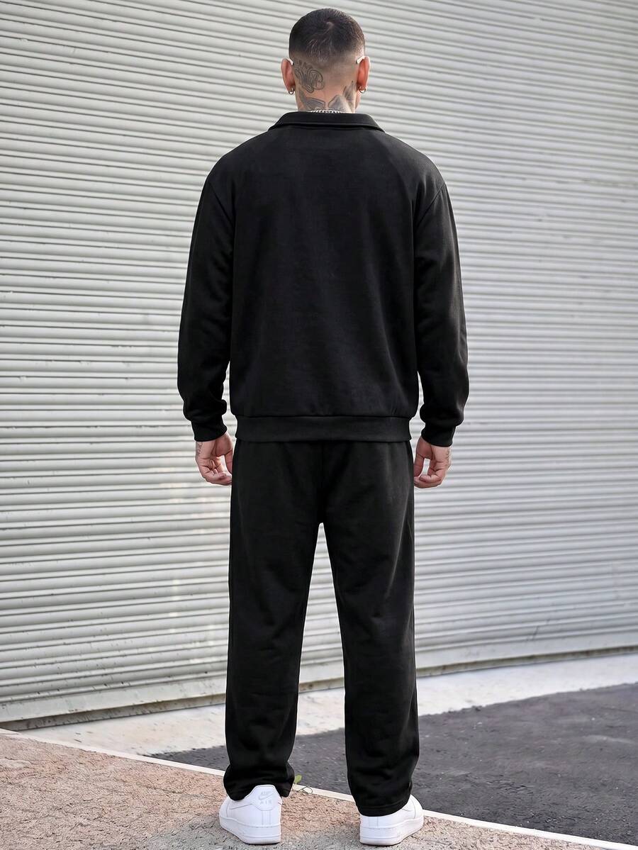 Sportlicher Zweiteiler Herren Halbzip Set Hose