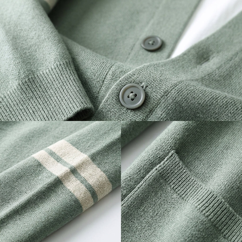 Feinstrick Cardigan Herren Strickjacke Elegant Layering