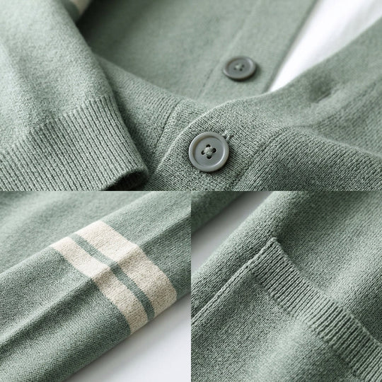 Feinstrick Cardigan Herren Strickjacke Elegant Layering