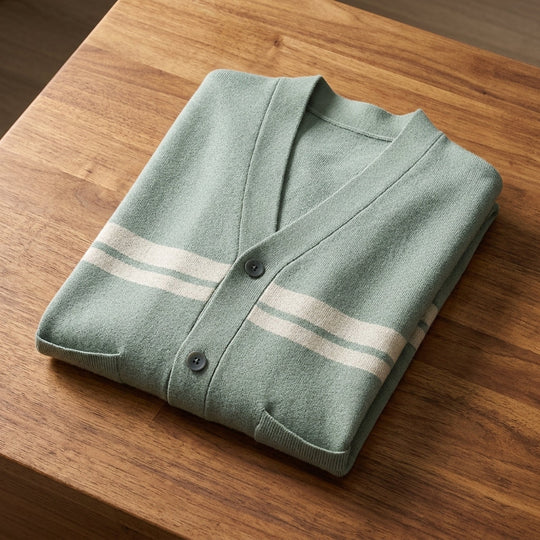 Feinstrick Cardigan Herren Strickjacke Elegant Layering