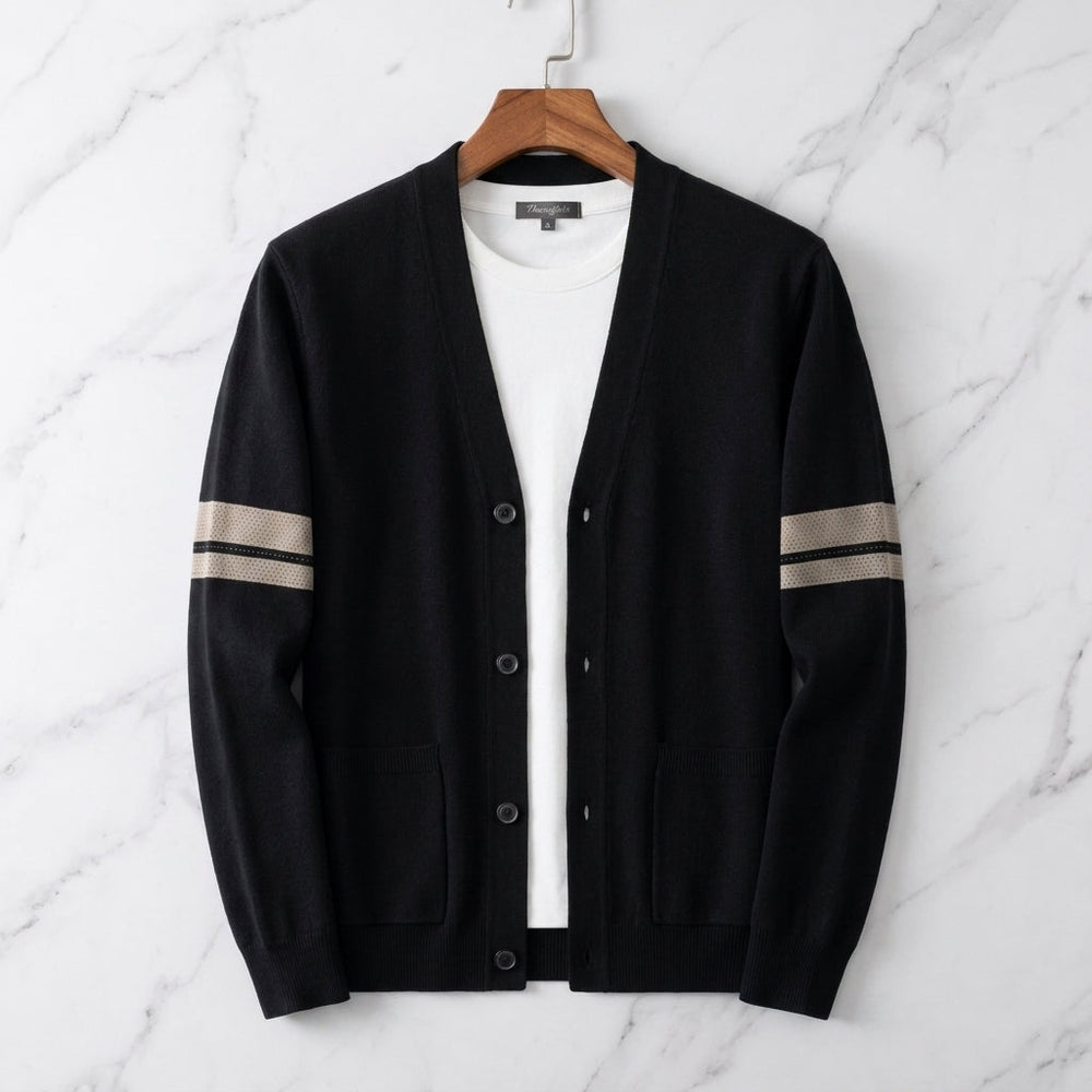 Feinstrick Cardigan Herren Strickjacke Elegant Layering