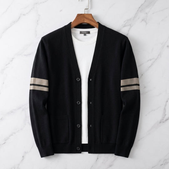 Feinstrick Cardigan Herren Strickjacke Elegant Layering