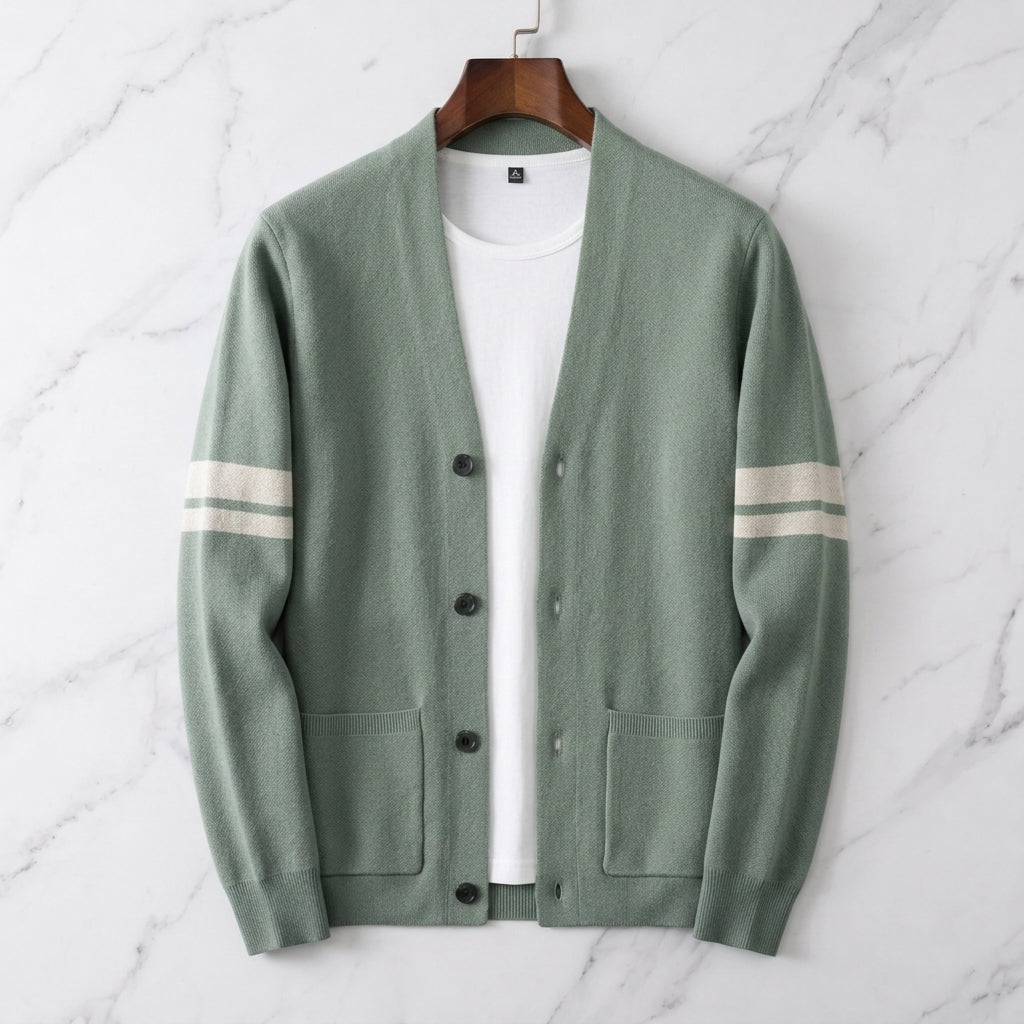 Feinstrick Cardigan Herren Strickjacke Elegant Layering
