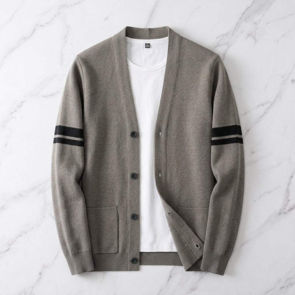 Feinstrick Cardigan Herren Strickjacke Elegant Layering