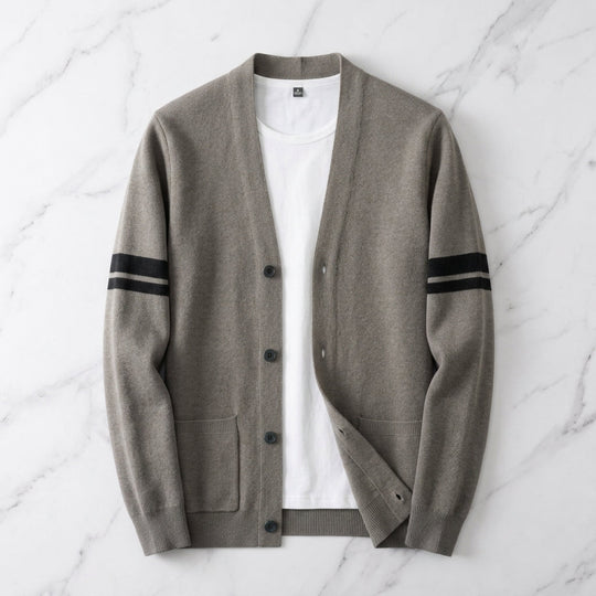 Feinstrick Cardigan Herren Strickjacke Elegant Layering