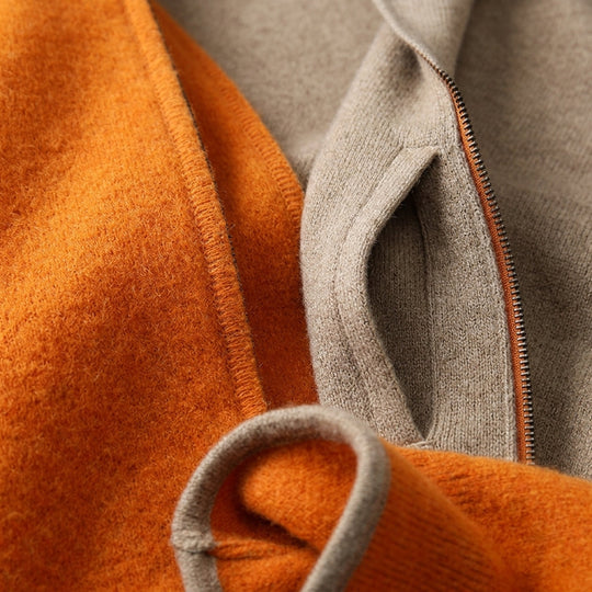 Kaschmir Wende Kapuzenpullover Herren Hoodie Reversibel