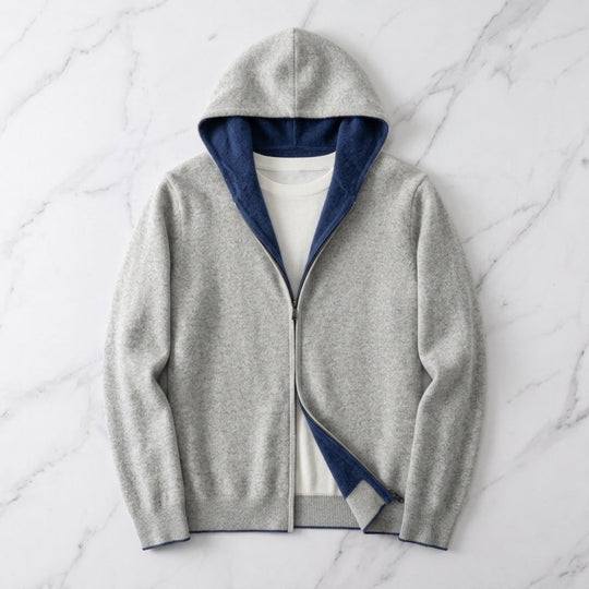 Kaschmir Wende Kapuzenpullover Herren Hoodie Reversibel