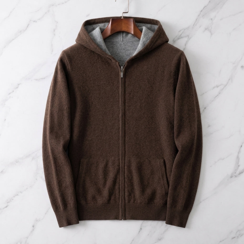 Kaschmir Wende Kapuzenpullover Herren Hoodie Reversibel