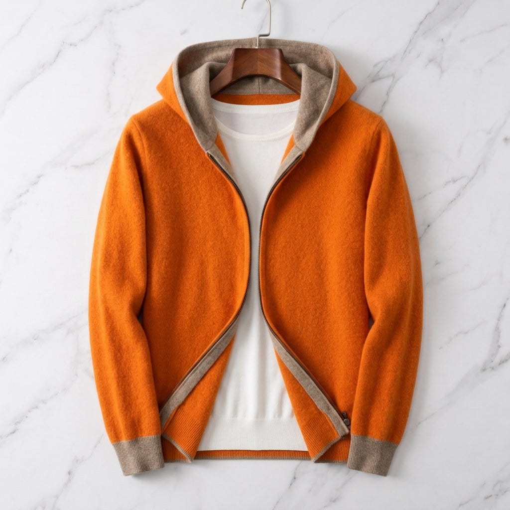 Kaschmir Wende Kapuzenpullover Herren Hoodie Reversibel