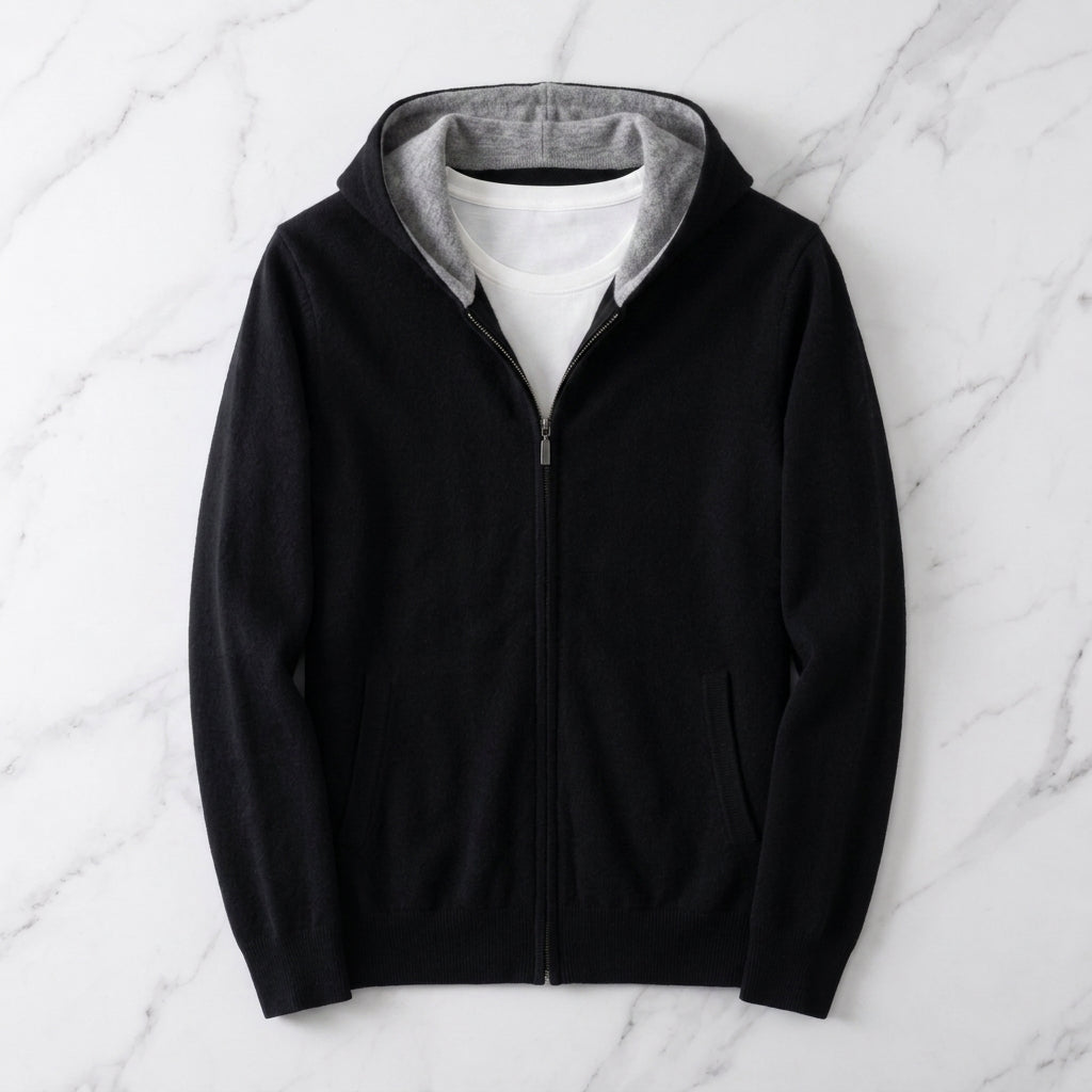 Kaschmir Wende Kapuzenpullover Herren Hoodie Reversibel