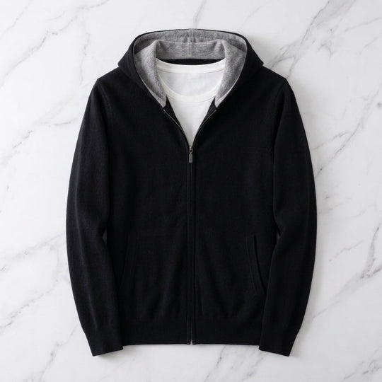 Kaschmir Wende Kapuzenpullover Herren Hoodie Reversibel