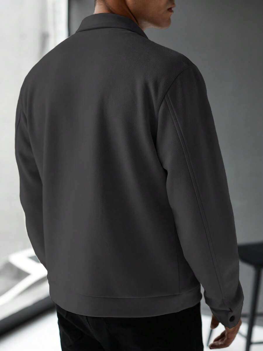 Schlichte Zip Jacke Herren Kragen Übergangsjacke