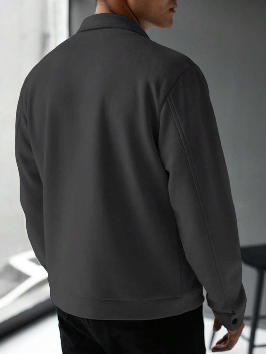 Schlichte Zip Jacke Herren Kragen Übergangsjacke