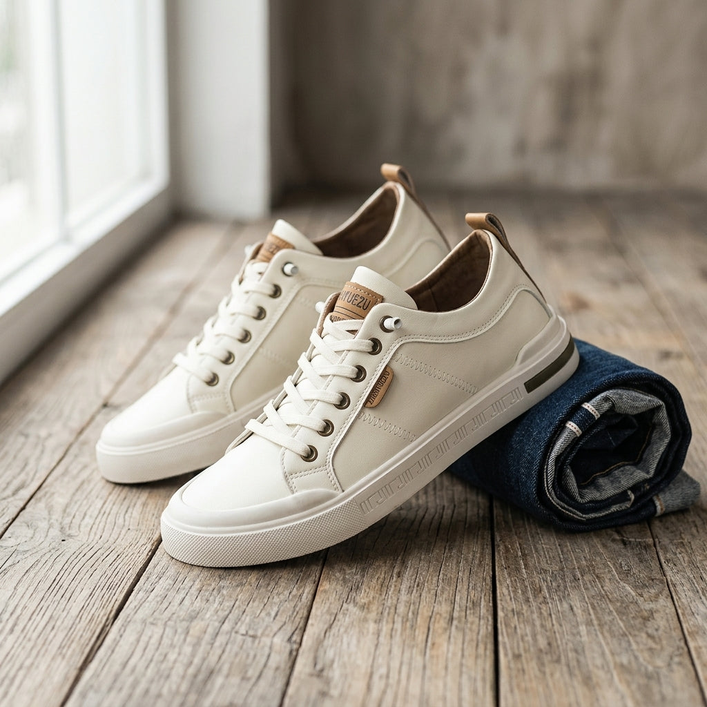 Komfort Sneaker Herren Leder Casual Freizeitschuhe